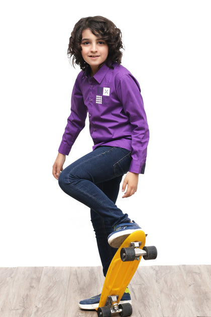 KID'S PURPLE CASUAL SHIRT