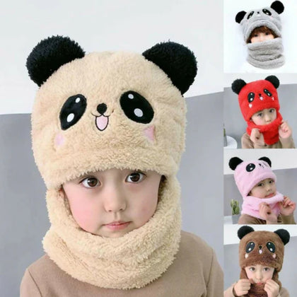 Beanie Cap with Scarf, Comfortable & Windproof Design, for Kids