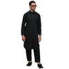 Jet Black Wash & Wear Shalwar Kameez, Semi-Formal, for Men