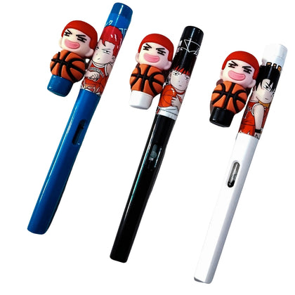 Basketball Cartoon Magnet Fountain Pen, Smooth Ink Flow, Ergonomic Grip