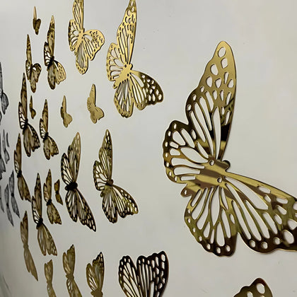 Golden Butterfly Wall Art, 29x21 Inches, 1mm Thick, Chipboard, for Home Decor