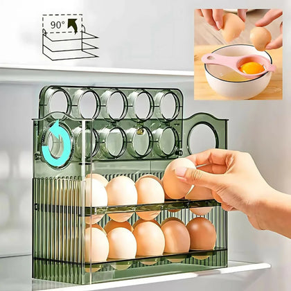 3 Layer Egg Storage Container, 24 Grid, for Refrigerator Organization