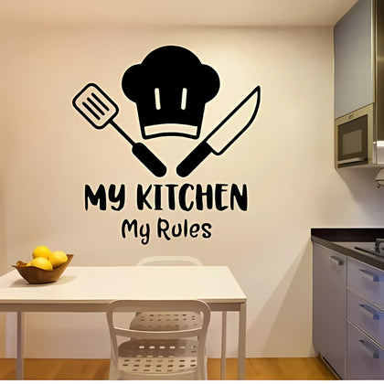 My Kitchen My Rule 3D Sticker, Waterproof Wall Decor, for Kitchen