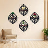 Round Leaf Shelves Pack of Four, 7 Inches, Chipboard Laminated, for Wall Art