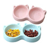 Cat Shaped Double Food Bowl, 2-in-1 Pet Feeder, Non-Slip & Durable