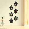 Leaf Hanging Decor, 7 Inches, Black, Chipboard, Pack of Six, Wall Art Style, for Home Decor