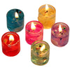 Romantic Glass Gel Candles, Pack of 12, with Sea Rocks, for Special Occasions