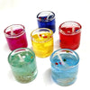 Romantic Glass Gel Candles, Pack of 12, with Sea Rocks, for Special Occasions