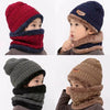 Beanie Cap with Neck Warmer, Knitted Hat & Scarf, Fleece Lining, for Kids