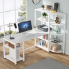 L-Shaped Computer Desk with Bookshelf