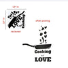 Cooking Is Love 3D Wall Sticker, Waterproof & Easy Apply, for Kitchen Decor