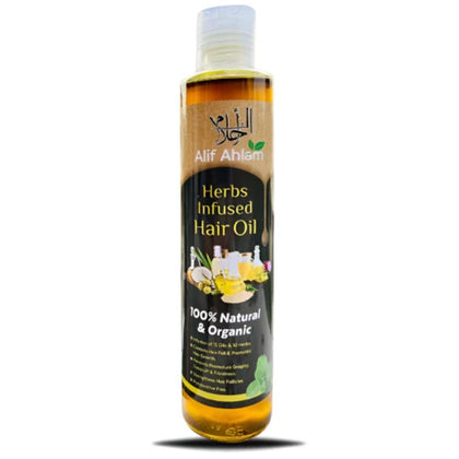 Alif Ahlam Herbs Infused Hair Oil, Promotes Hair Growth & Controls Hair Fall, 200ml