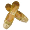 Beige Khussa, Golden Embroidery & Foam-Fitted Sole, for Women