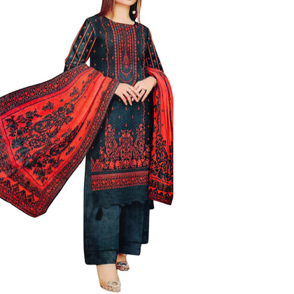 3-Piece Suit, Digital Printed Lawn, Fancy Dupatta, for Women