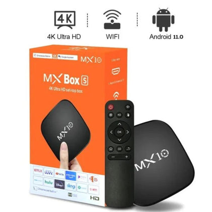 MX10 Box S Android TV, 4K Resolution, 1GB RAM + 8GB Storage, for Media Streaming