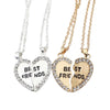 Golden & Silver Best Friend Necklaces, 2 Pairs, Heart-Shaped