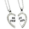 Golden & Silver Best Friend Necklaces, 2 Pairs, Heart-Shaped