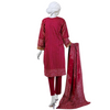 Suit, Round Neck With V Cut Slit, Embroidered Shirt & Trouser, for Women