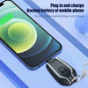 Keychain Power Bank, Portable Charger, 1500mAh, Ultra-Compact, Black