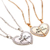 Golden & Silver Best Friend Necklaces, 2 Pairs, Heart-Shaped