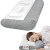 Comfortable Goose Down Pillow, Cervical Support, Grey & White