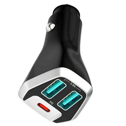 SOVO SCR-450PD Car Charger, 35W, Dual USB-A & Type-C PD Ports, for Smartphones