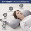 Comfortable Goose Down Pillow, Cervical Support, Grey & White