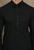 JET BLACK MEN'S WASH & WEAR SHALWAR KAMEEZ WITH COLLAR 2