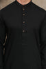 JET BLACK MEN'S WASH & WEAR SHALWAR KAMEEZ WITH SIMPLE BAN