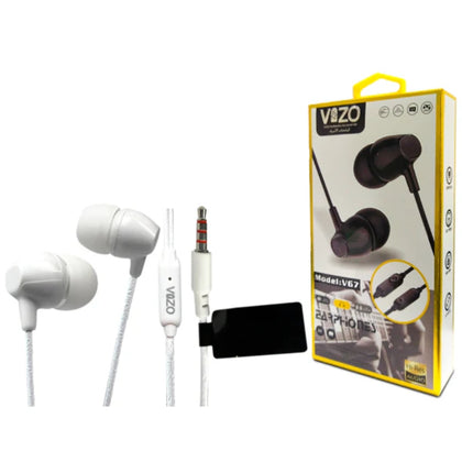 Vizo V67 Wired In-Ear Handsfree, Super Bass, Microphone, Premium Quality