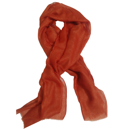 Scarf/Hijab, Rust Glitter Lawn, Lightweight & Comfortable Accessory, for All Seasons