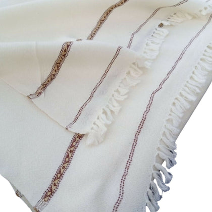 Luxury White Wool Shawl