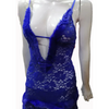 Night Dress Lingerie Set, Blue Two Piece with Net Furr Lace Embroidery