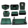 Senator Rexine Leather Office Desk Organizer 8pcs Set With Watch #20 (Green)