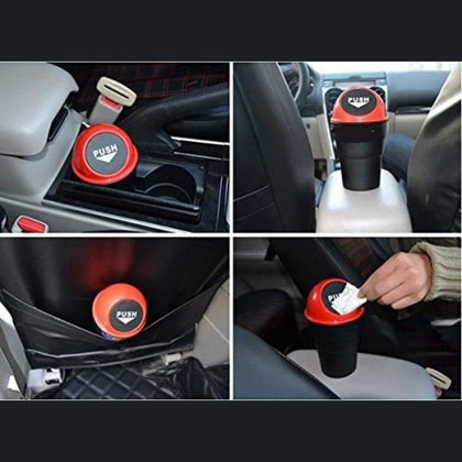 Car Trash Can Organizer, Compact Garbage Holder with Lid