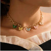 Butterfly Charm Chain Necklace, Trendy Multi-Color Design