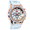 Casual Analog Watch with Rubber Straps, Trendy Design, for Men