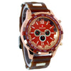 Casual Analog Watch with Rubber Straps, Trendy Design, for Men