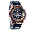 Casual Analog Watch with Rubber Straps, Trendy Design, for Men