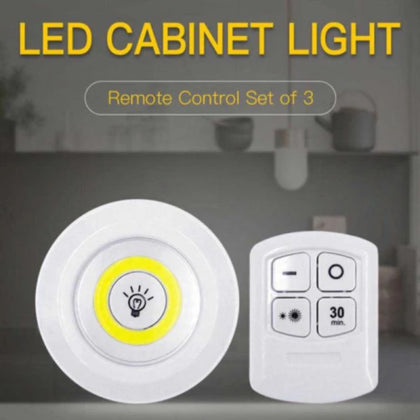 Tap LED Light with Remote Control, Pack of 3 & Wireless Puck Lights