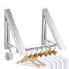 Wall Mounted Clothes Rail, Foldable Aluminum Rod, Indoor & Outdoor