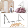 Wall Mounted Clothes Rail, Foldable Aluminum Rod, Indoor & Outdoor