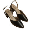 Pointed Court Shoes, Black Mid Chunky & Elegant Style, for Women