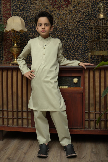 GREENISH KID'S COTTON SHALWAR KAMEEZ