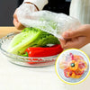 100pcs Disposable Plastic Cover, Stretchy, Reusable, with Rubber Bands, for Kitchen Use