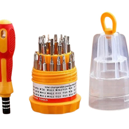 Universal Precision Screwdriver Set, 31 Magnetic Bits, Ergonomic Handle, Compact Storage