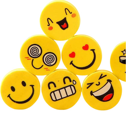 Emoji Eraser, Smiling Face, Fun & Cute Rubber Pack, for Kids