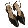 Pointed Court Shoes, Black Mid Chunky & Elegant Style, for Women