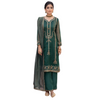 Stitched Suit, Khaddi Net with Zari Striped Organza Dupatta, for Women