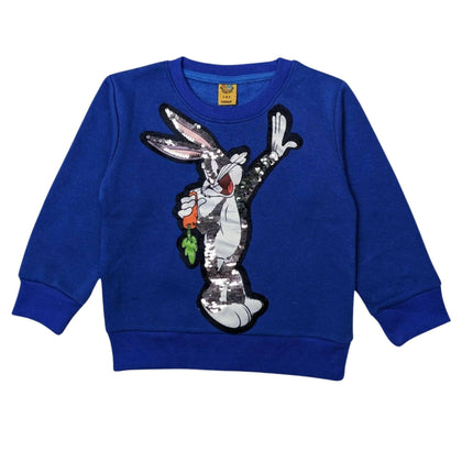 Blue Rabbit Sequin Sweatshirt